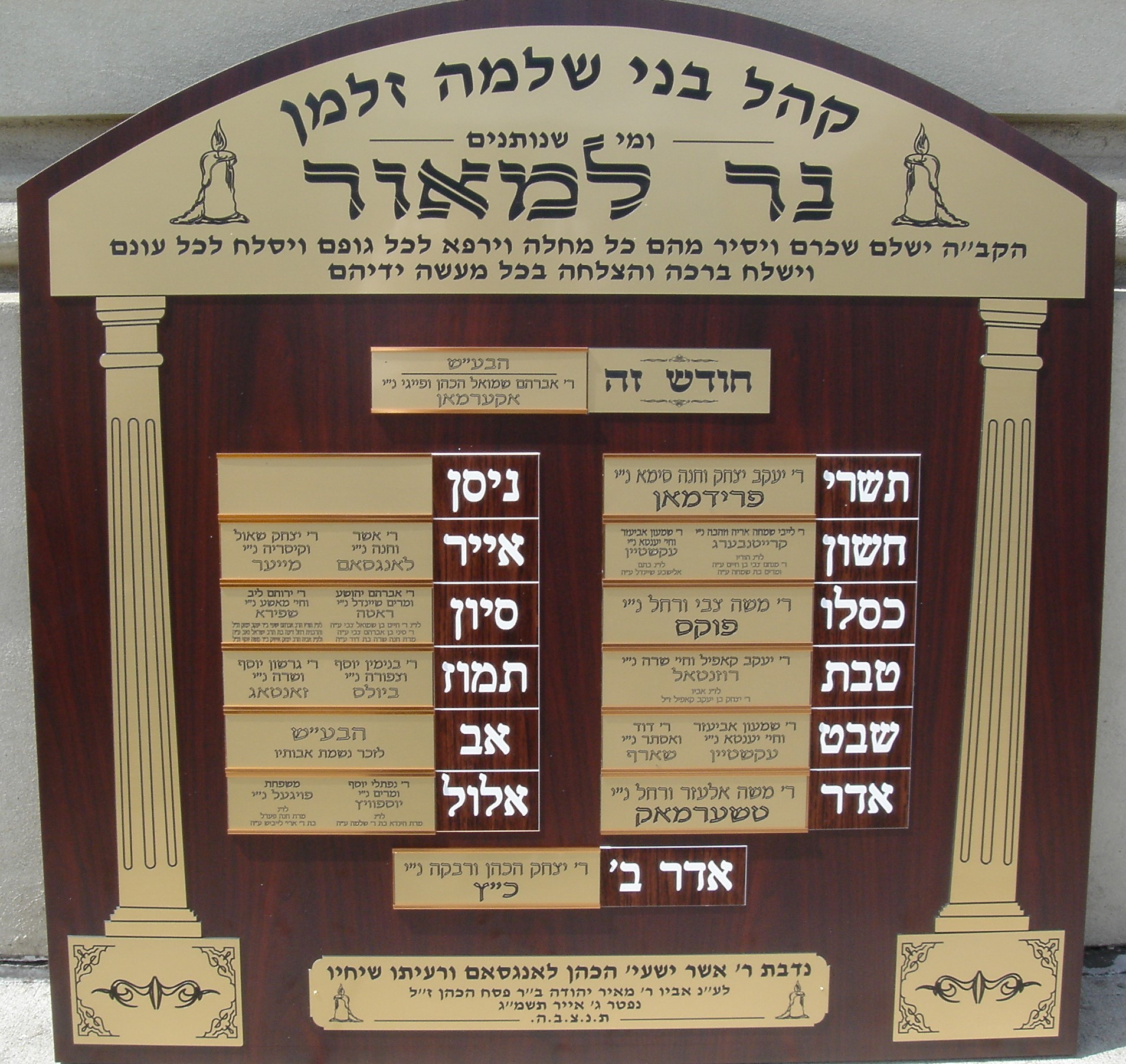 Synagogue Dedications - dd009